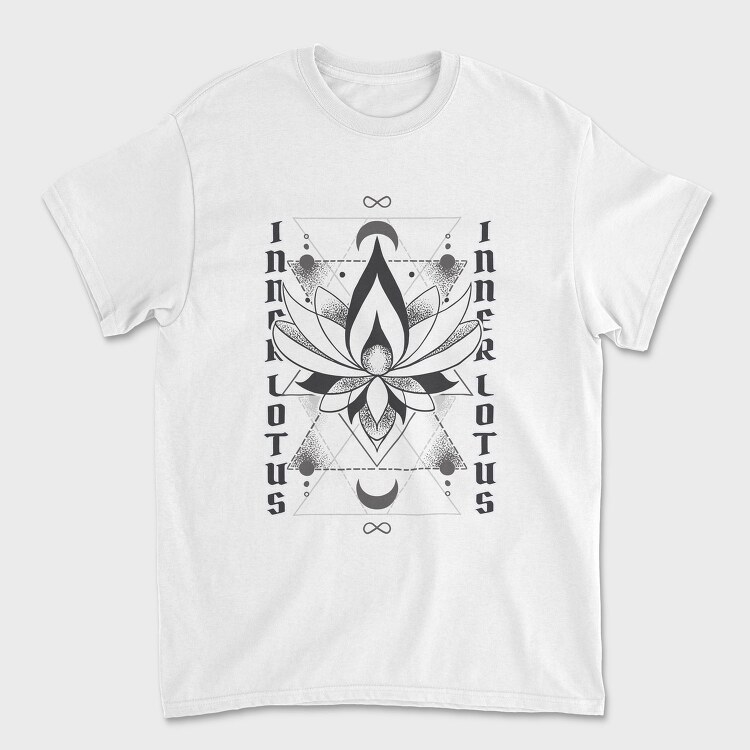 Inner Lotus Flower Monochrome Tote, Tricou Barbati (Unisex)