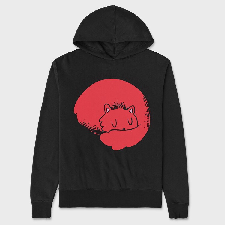 Introverted Cat, Hanorac Oversize Barbati (Unisex)