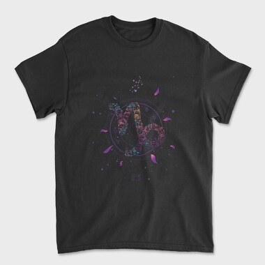 Capricorn Floral Zodiac Sign, Tricou Barbati (Unisex)