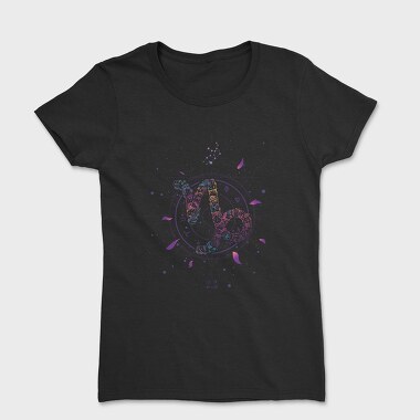 Capricorn Floral Zodiac Sign, Tricou Femei