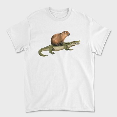 Capybara And Crocodile, Tricou Barbati (Unisex)