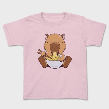 Capybara Eating Ramen Capibara, Tricou Copii