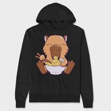 Capybara Eating Ramen Capibara, Hanorac Oversize Barbati (Unisex)