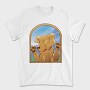 Cartoon Labrador Dog In Window Glass, Tricou Barbati (Unisex)