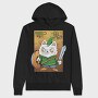 Cartoon Medieval Knight Warrior Cat, Hanorac Oversize Barbati (Unisex)