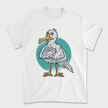 Cartoon Seagull Bird Angry, Tricou Barbati (Unisex)
