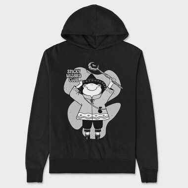 Cartoon Wizard Frog Fantasy Sticky Club, Hanorac Oversize Barbati (Unisex)