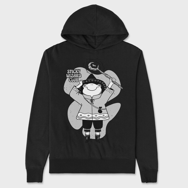 Cartoon Wizard Frog Fantasy Sticky Club, Hanorac Oversize Barbati (Unisex)