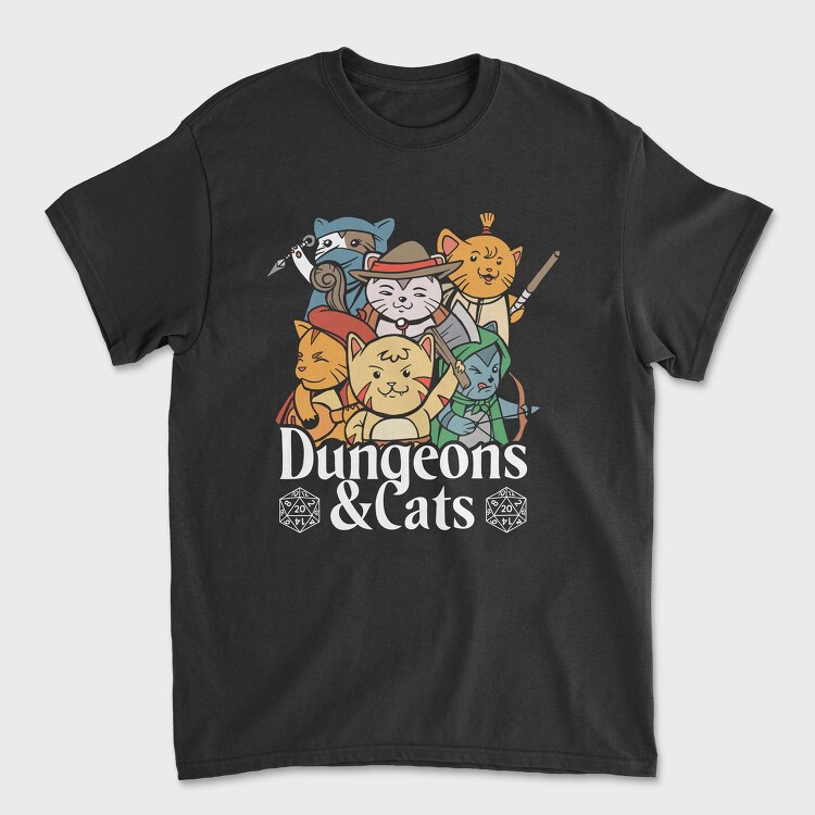 Dungeons And Cats, Tricou Barbati (Unisex)