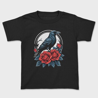 Enigmatic Crow And Roses, Tricou Copii