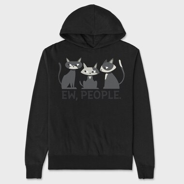 Ew People Cats, Hanorac Oversize Barbati (Unisex)