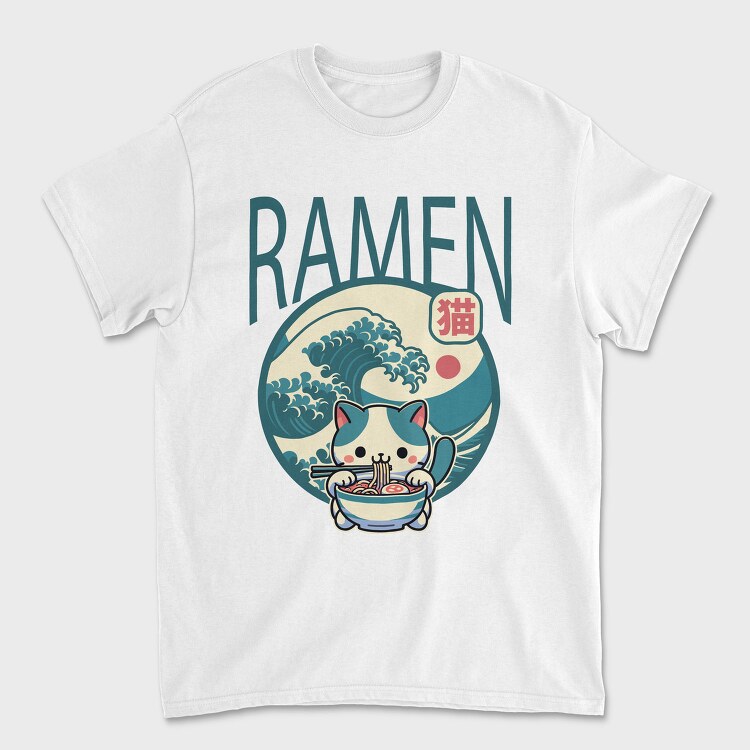 Japanese Cat Ramen, Tricou Barbati (Unisex)