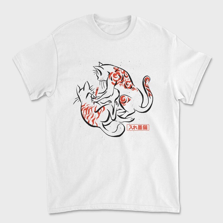 Japanese Cats Tattoo, Tricou Barbati (Unisex)