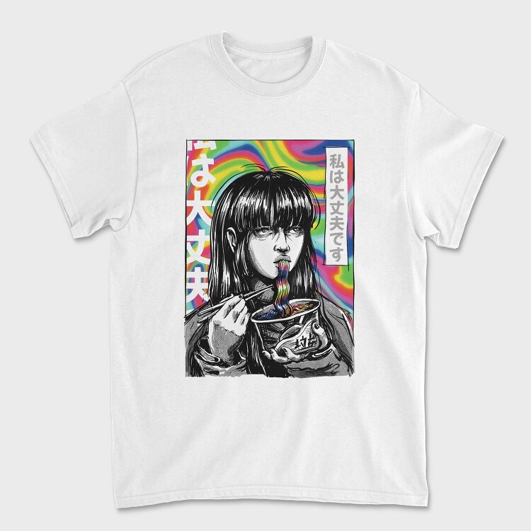 Japanese Girl Psychedelic Comic, Tricou Barbati (Unisex)