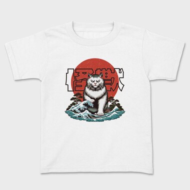 Japanese Wave Cat Catzilla, Tricou Copii