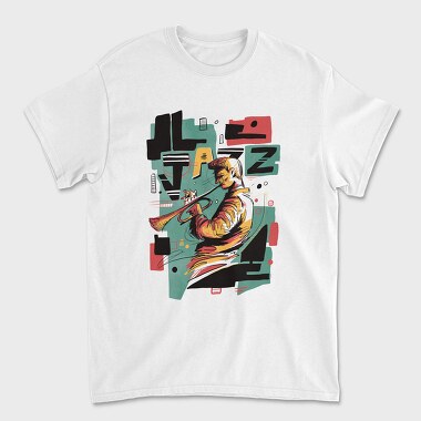 Jazz Musician Abstract Music, Tricou Barbati (Unisex)