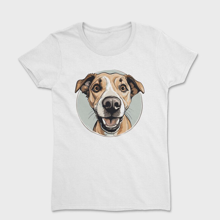 Joyful Dog Portrait, Tricou Femei