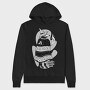 Cartoon Wizard Wolf Fantasy Grumpy Club, Hanorac Oversize Barbati (Unisex)