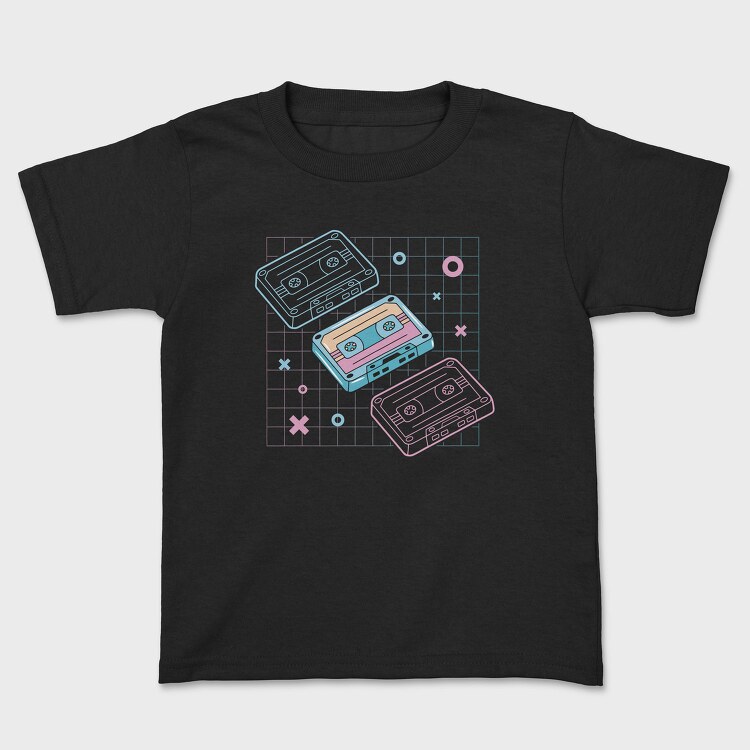 Cassette Tape Music Vaporwave Electronics, Tricou Copii