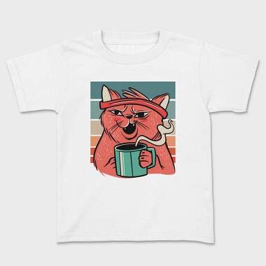 Cat Drinking Coffee (2), Tricou Copii