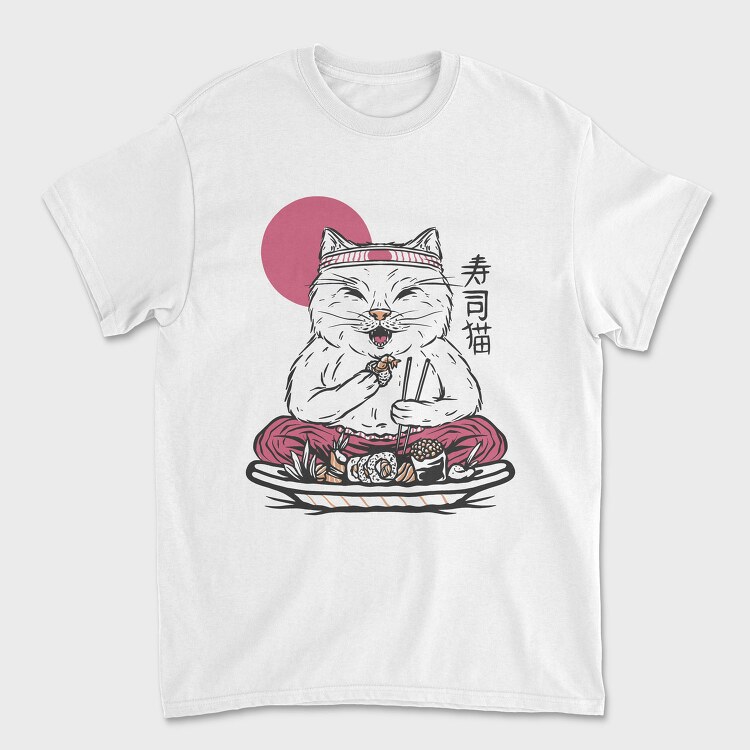 Cat Eating Sushi Sushi, Tricou Barbati (Unisex)