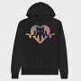 Cat Heartbeat Love, Hanorac Oversize Barbati (Unisex)