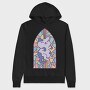 Cat In Church Window Style Py, Hanorac Oversize Barbati (Unisex)
