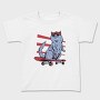 Cat In Skateboard Skate, Tricou Copii