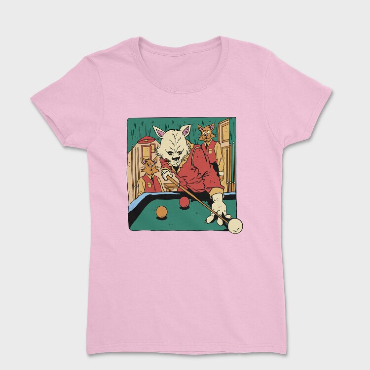 Cat Playing Billiards Biliard, Tricou Femei