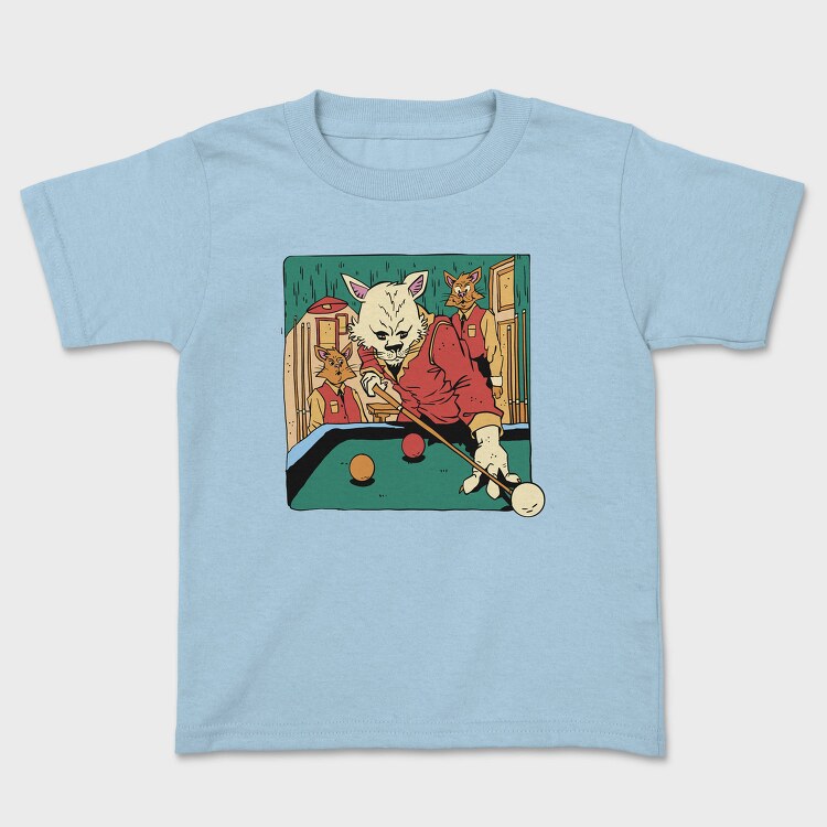 Cat Playing Billiards Biliard, Tricou Copii