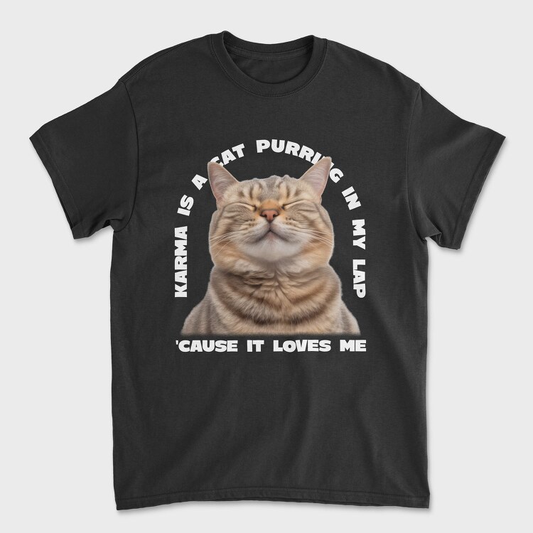 Cat Purring Happy Quote, Tricou Barbati (Unisex)