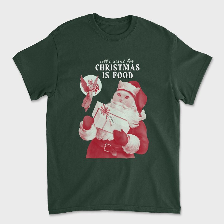 Cat Santa Claus Christmas Xmas, Tricou Barbati (Unisex)
