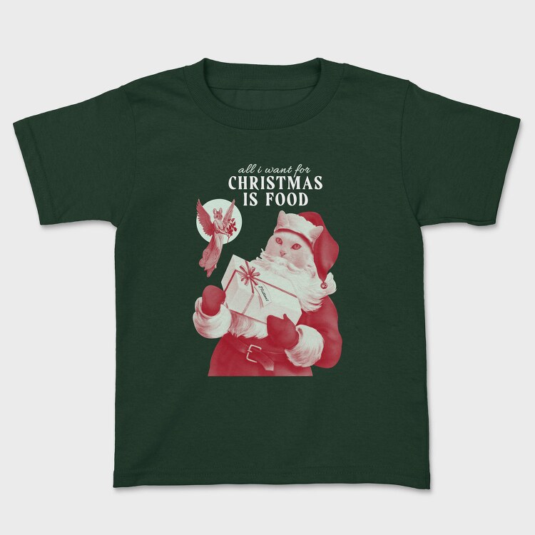 Cat Santa Claus Christmas Xmas, Tricou Copii