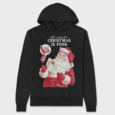 Cat Santa Claus Christmas Xmas, Hanorac Oversize Barbati (Unisex)