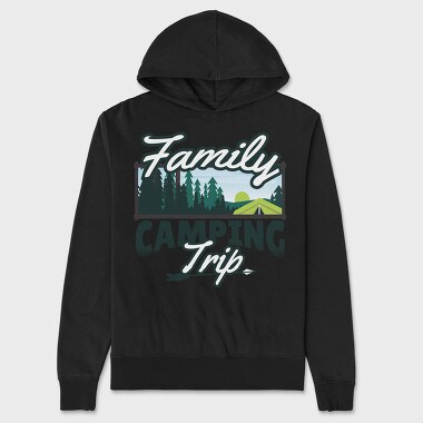 Family Camping Trip, Hanorac Oversize Barbati (Unisex)