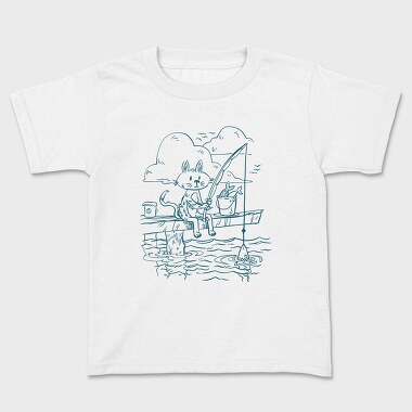 Fishing Cat Doodle, Tricou Copii