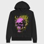 Flaming Punk Skull, Hanorac Oversize Barbati (Unisex)