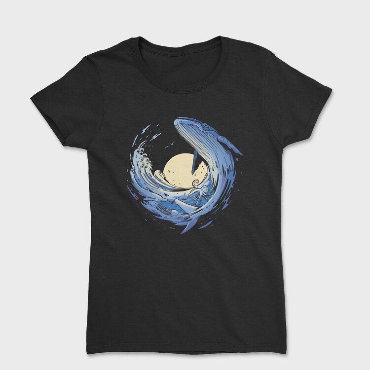 Ocean Wave Whale Sea Animals, Tricou Femei
