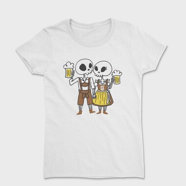 Oktoberfest Skeleton Couple, Tricou Femei