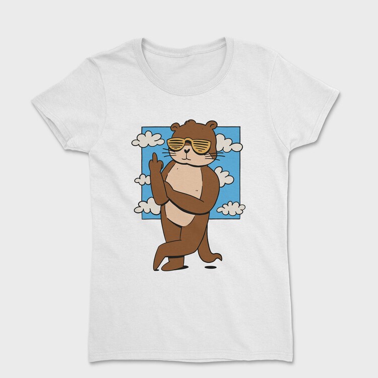 Otter Animal With Cool Sunglasses, Tricou Femei