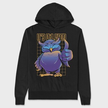 Owl Good Neon, Hanorac Oversize Barbati (Unisex)