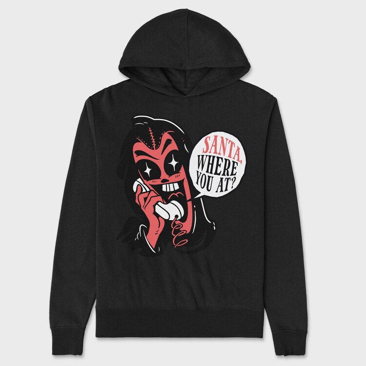 Devil Calling Santa, Hanorac Oversize Barbati (Unisex)