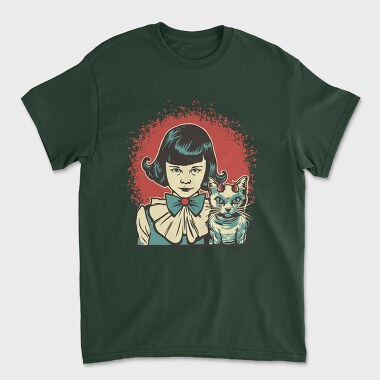 Diabolic Girl And Cat, Tricou Barbati (Unisex)