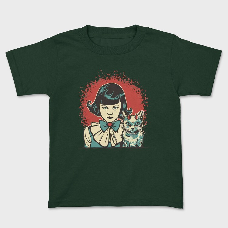 Diabolic Girl And Cat, Tricou Copii