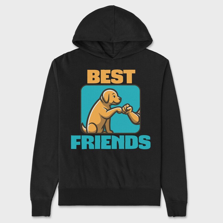Dog Human Friendship Best Friends, Hanorac Oversize Barbati (Unisex)
