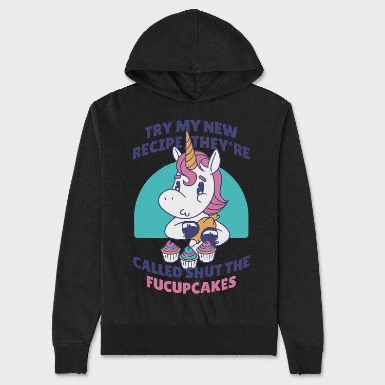 Funny Cupcake Unicorn Quote, Hanorac Oversize Barbati (Unisex)