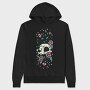 Floral Cat Skull Flowers, Hanorac Oversize Barbati (Unisex)