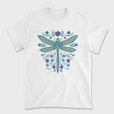 Floral Dragonfly Watercolor, Tricou Barbati (Unisex)