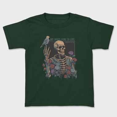 Floral Skeleton With A Bird Dove Life, Tricou Copii