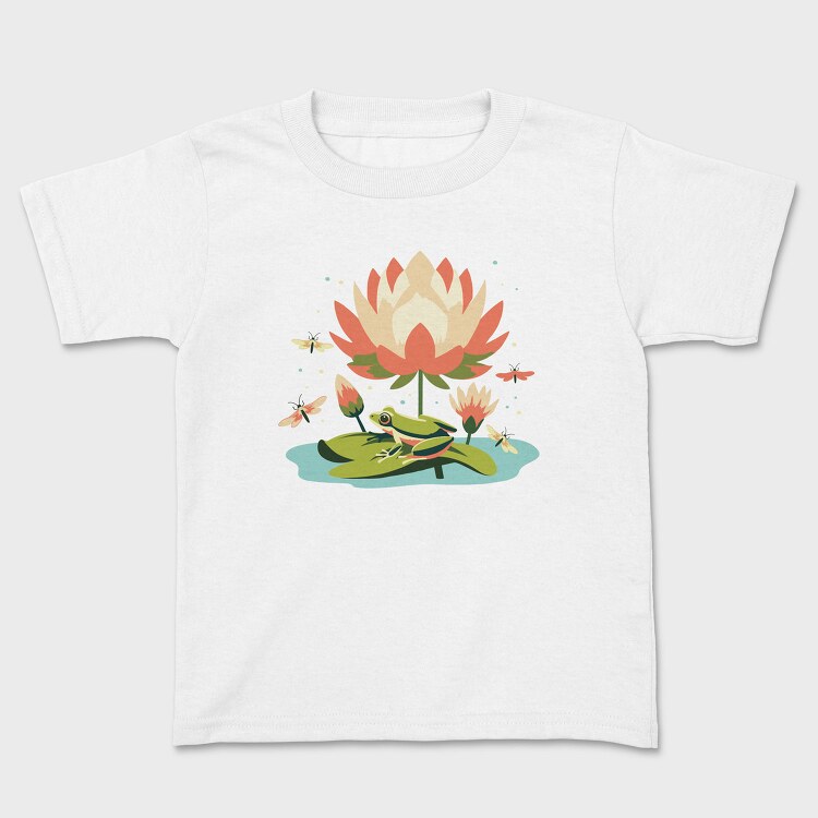 Flower And Frog Lotus, Tricou Copii
